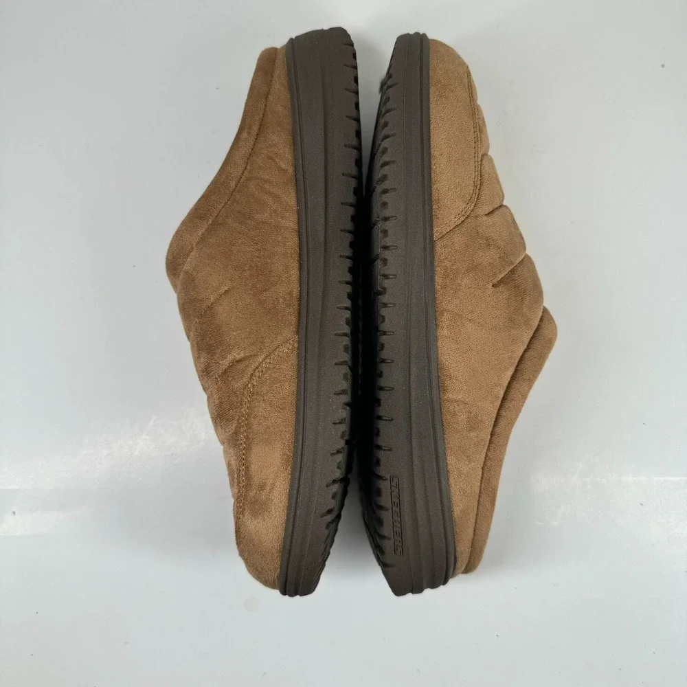 Skechers Murette Garvanza Men's US 10 Tan Quilted Faux Fur Mule Slippers 204636